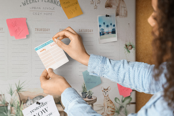 Cork display board Cozy home planner