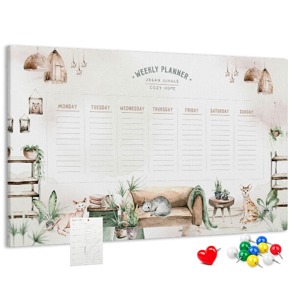 Cork display board Cozy home planner