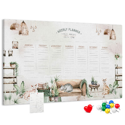 Cork display board Cozy home planner