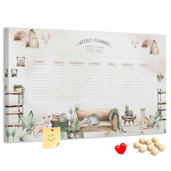 Cork display board Cozy home planner