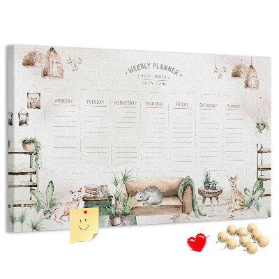 Cork display board Cozy home planner