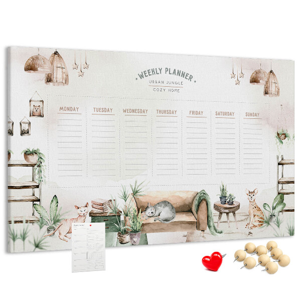 Cork display board Cozy home planner