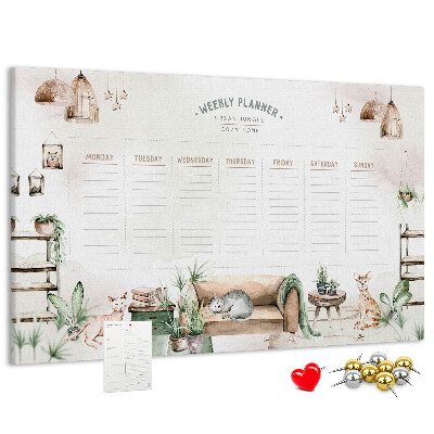 Cork display board Cozy home planner