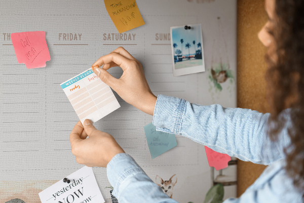 Cork display board Cozy home planner
