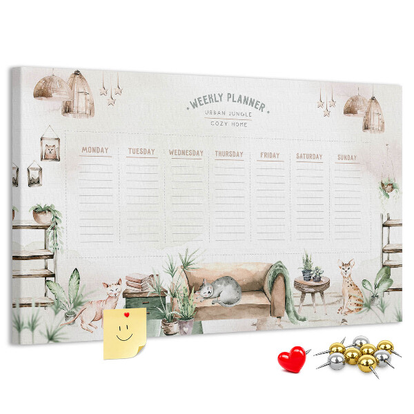 Cork display board Cozy home planner