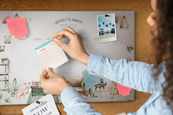 Cork display board Cozy home planner