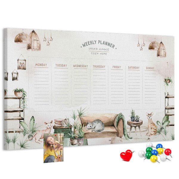 Cork display board Cozy home planner