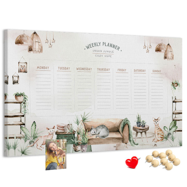 Cork display board Cozy home planner