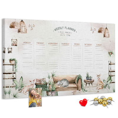Cork display board Cozy home planner