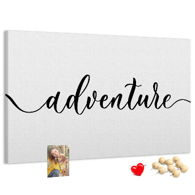 Cork board Adventure lettering