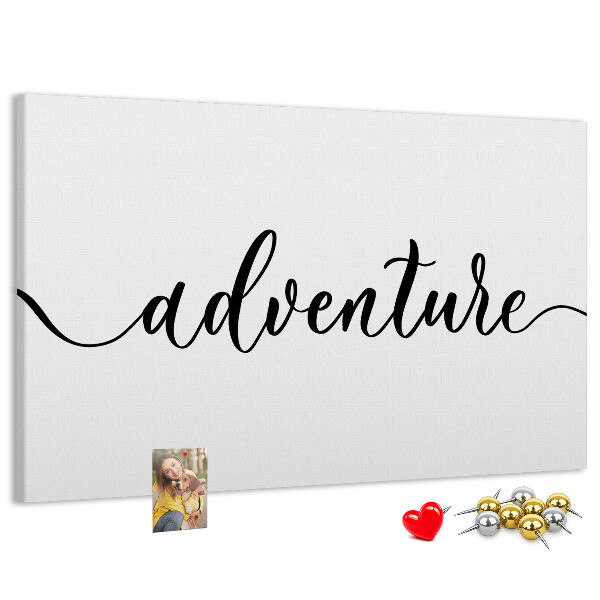 Cork board Adventure lettering