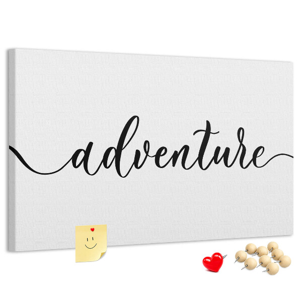 Cork board Adventure lettering