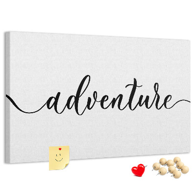 Cork board Adventure lettering