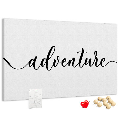 Cork board Adventure lettering