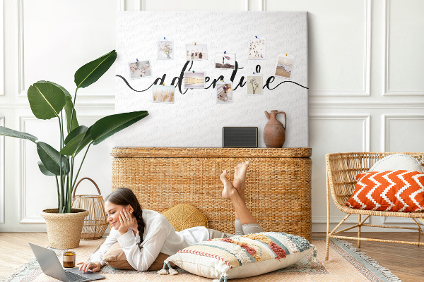 Cork board Adventure lettering