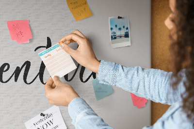 Cork board Adventure lettering