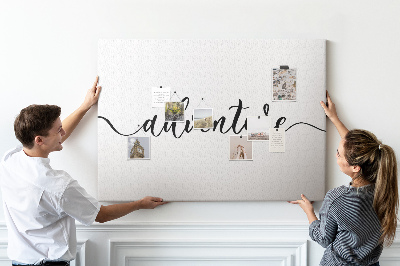 Cork board Adventure lettering