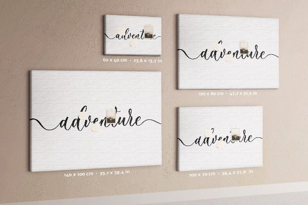 Cork board Adventure lettering