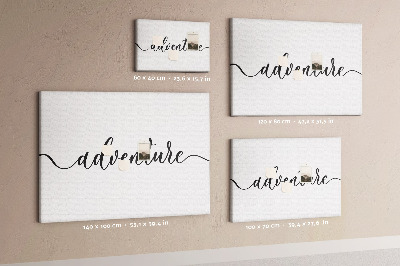 Cork board Adventure lettering
