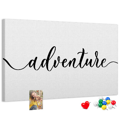 Cork board Adventure lettering