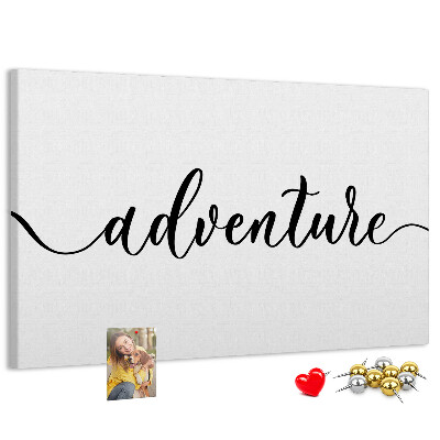 Cork board Adventure lettering