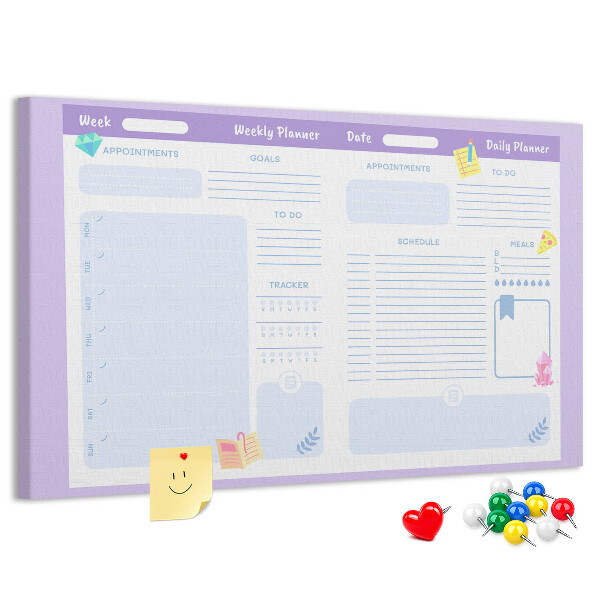 Cork display board Pink yearly planner
