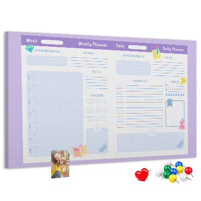 Cork display board Pink yearly planner
