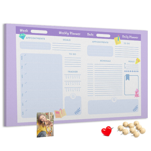 Cork display board Pink yearly planner