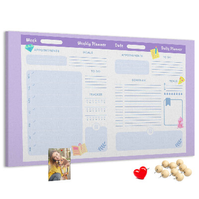 Cork display board Pink yearly planner