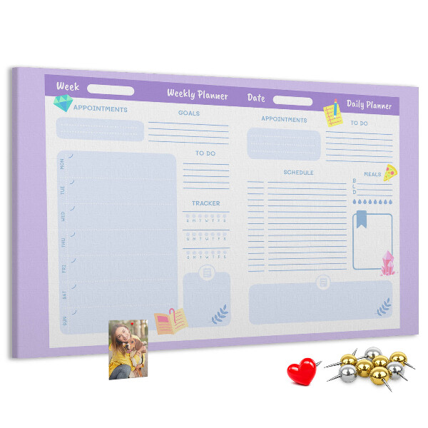 Cork display board Pink yearly planner