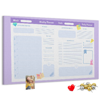 Cork display board Pink yearly planner