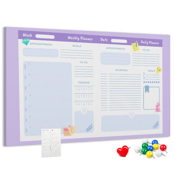 Cork display board Pink yearly planner