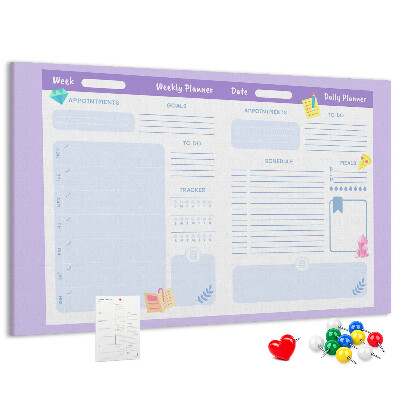 Cork display board Pink yearly planner