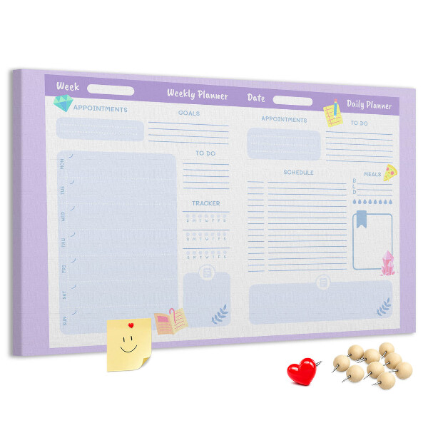 Cork display board Pink yearly planner