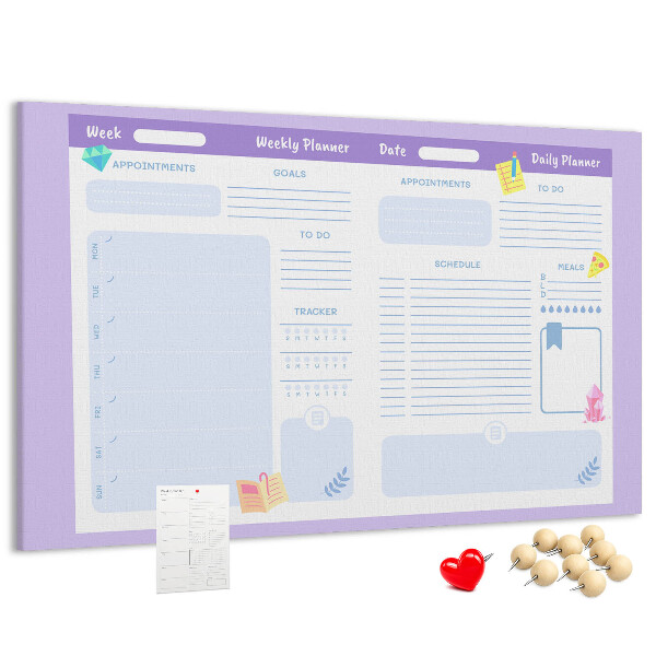 Cork display board Pink yearly planner