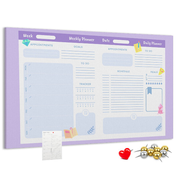 Cork display board Pink yearly planner