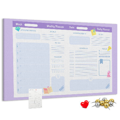 Cork display board Pink yearly planner