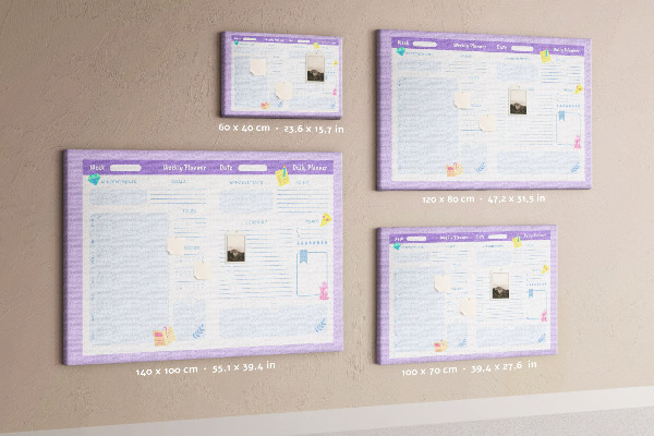 Cork display board Pink yearly planner
