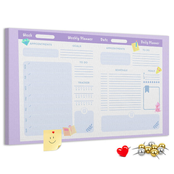 Cork display board Pink yearly planner
