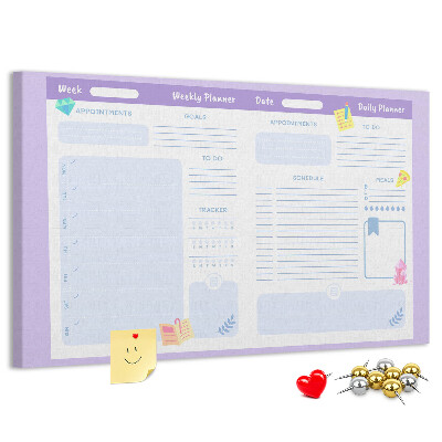 Cork display board Pink yearly planner