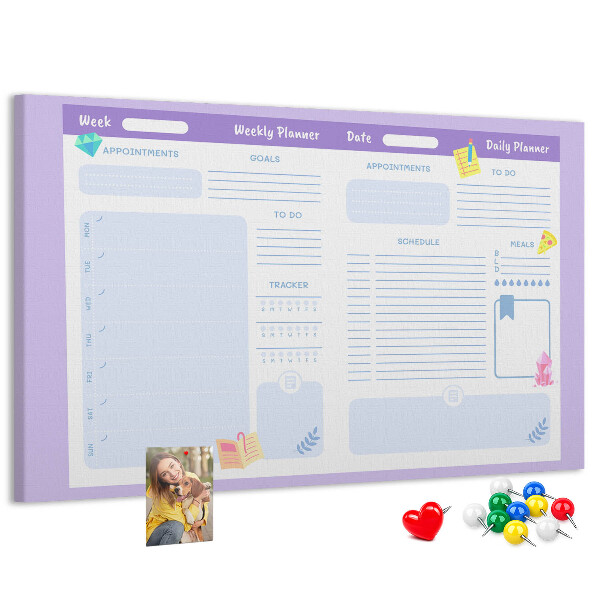 Cork display board Pink yearly planner