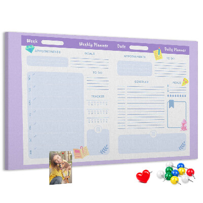 Cork display board Pink yearly planner