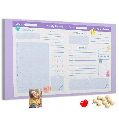 Cork display board Pink yearly planner