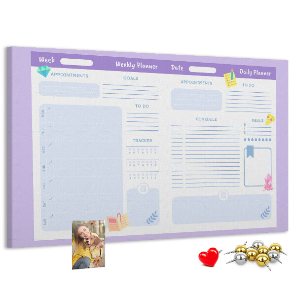 Cork display board Pink yearly planner