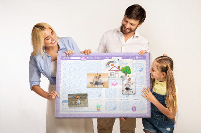 Cork memo board Pink yearly planner