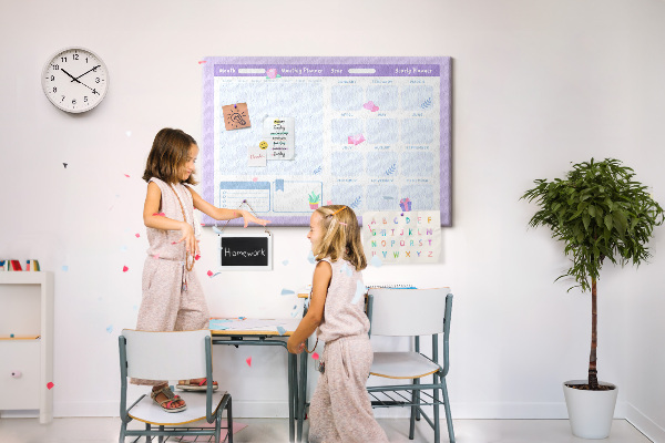 Cork memo board Pink yearly planner