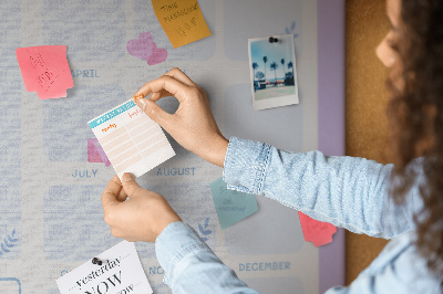 Cork memo board Pink yearly planner