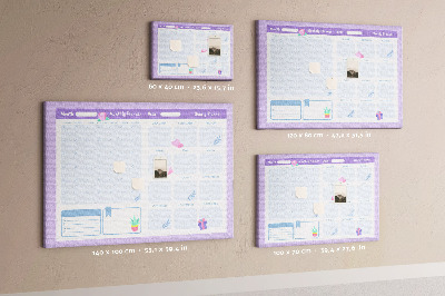 Cork memo board Pink yearly planner