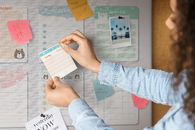 Cork board Colorful notes
