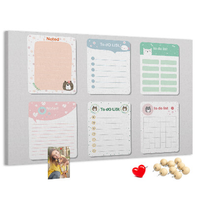 Cork board Colorful notes
